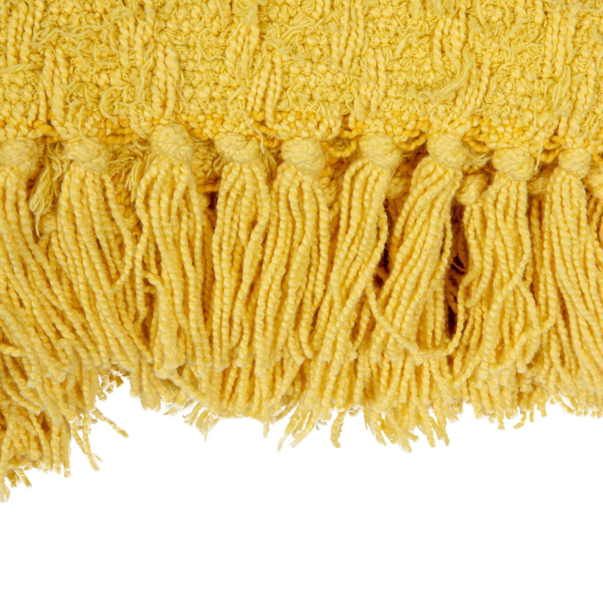 Hello Honey® 60" Chartreuse Woven Cotton Throw Blanket with Fringe